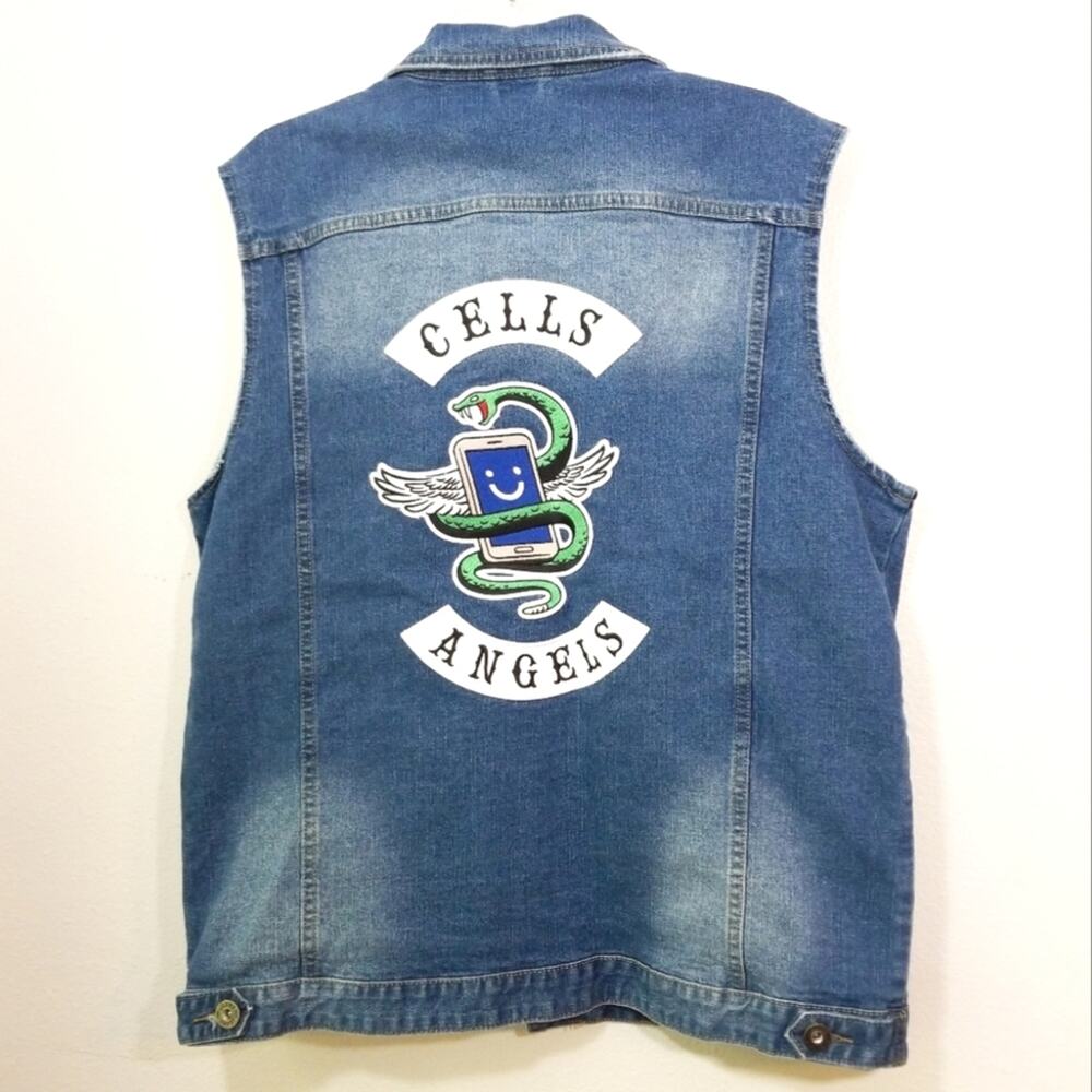 Cell Angel's jean jacket vest CELL PHONE
